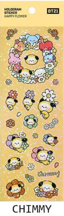 BT21 - Minini Hologram Sticker HAPPY FLOWER