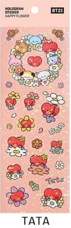 BT21 - Minini Hologram Sticker HAPPY FLOWER