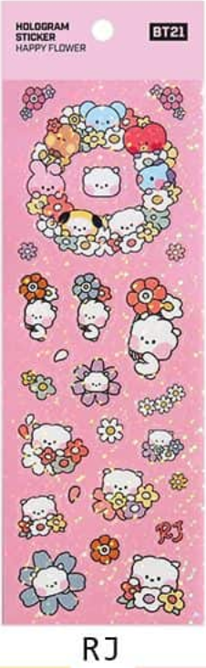 BT21 - Minini Hologram Sticker HAPPY FLOWER