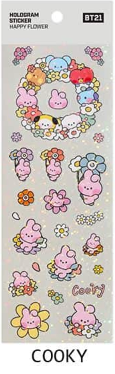 BT21 - Minini Hologram Sticker HAPPY FLOWER