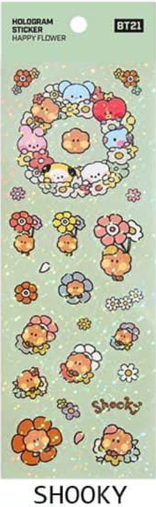 BT21 - Minini Hologram Sticker HAPPY FLOWER