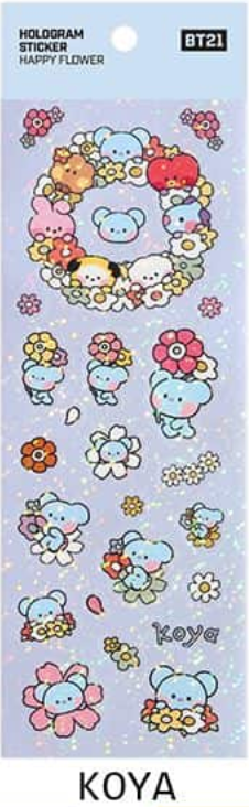 BT21 - Minini Hologram Sticker HAPPY FLOWER