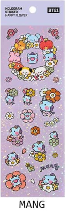 BT21 - Minini Hologram Sticker HAPPY FLOWER