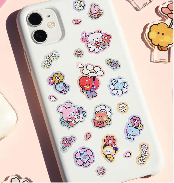 BT21 - Minini Hologram Sticker HAPPY FLOWER