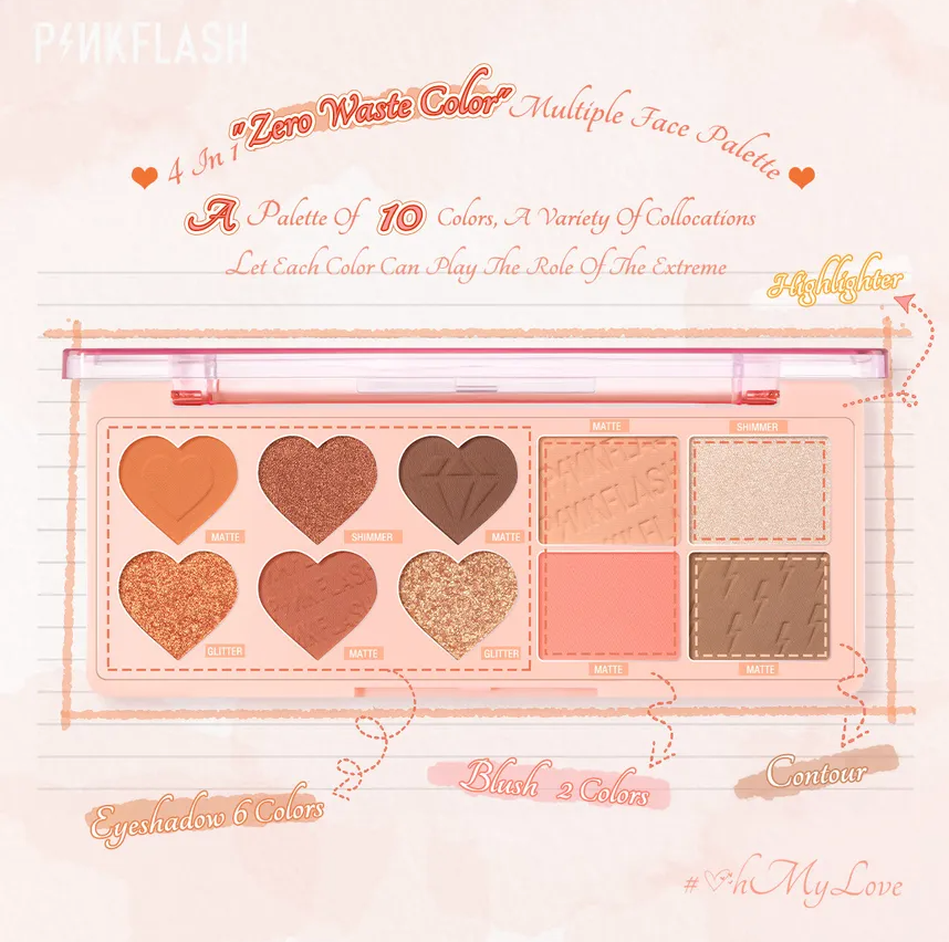 PINKFLASH - Highlighter Blusher Multi Palette