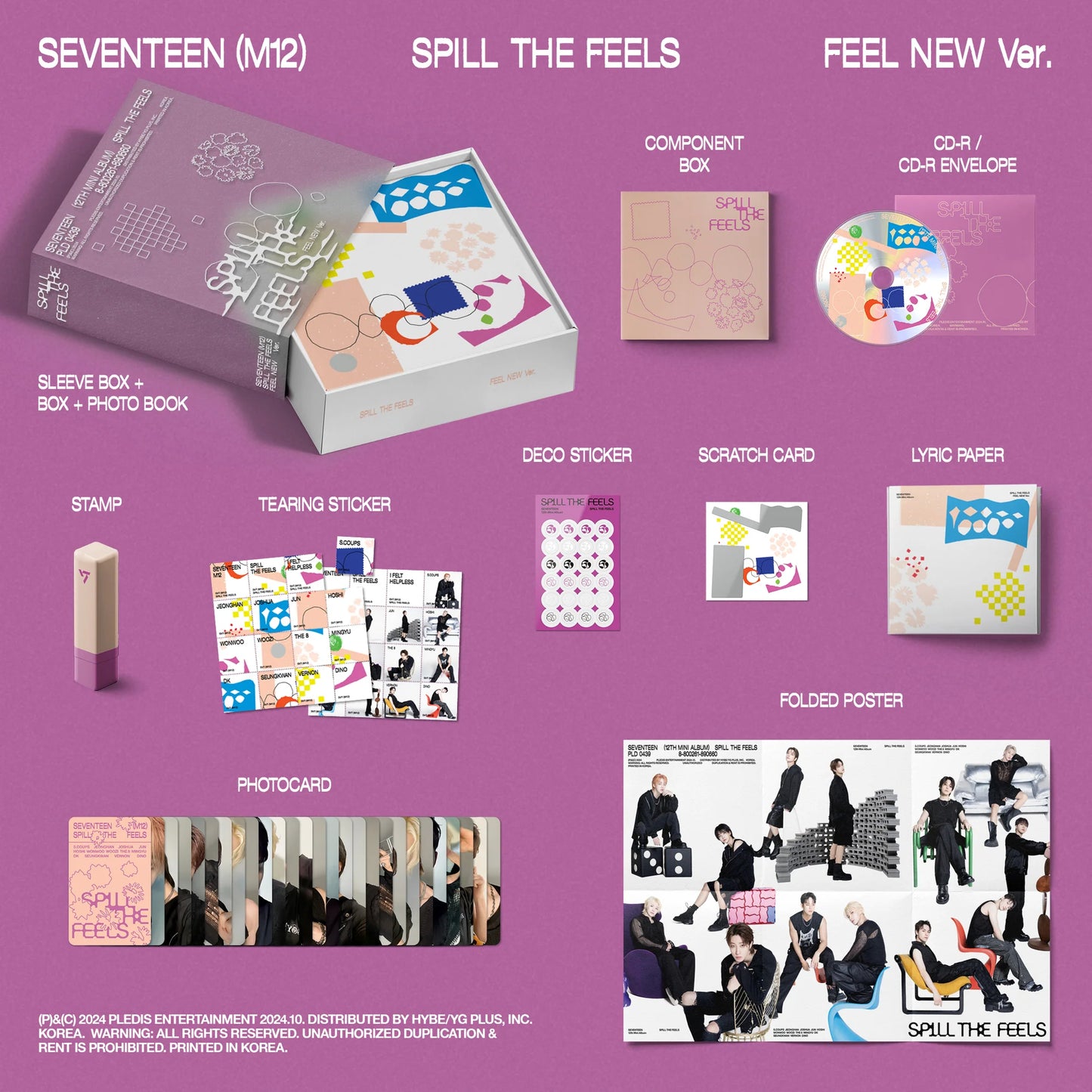 SEVENTEEN - 12th Mini Album 'SPILL THE FEELS' FEEL (Signés)