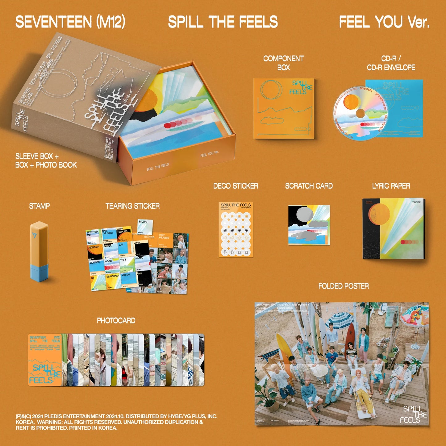 SEVENTEEN - 12th Mini Album 'SPILL THE FEELS' FEEL (Signés)