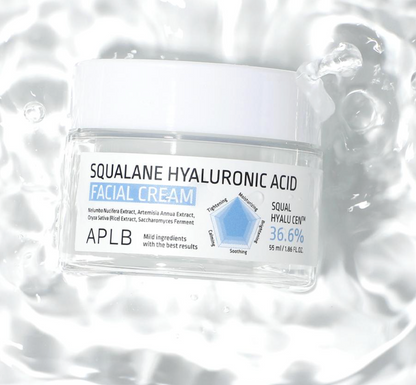 APLB - Crème visage à l'acide hyaluronique et au squalane 55 ml