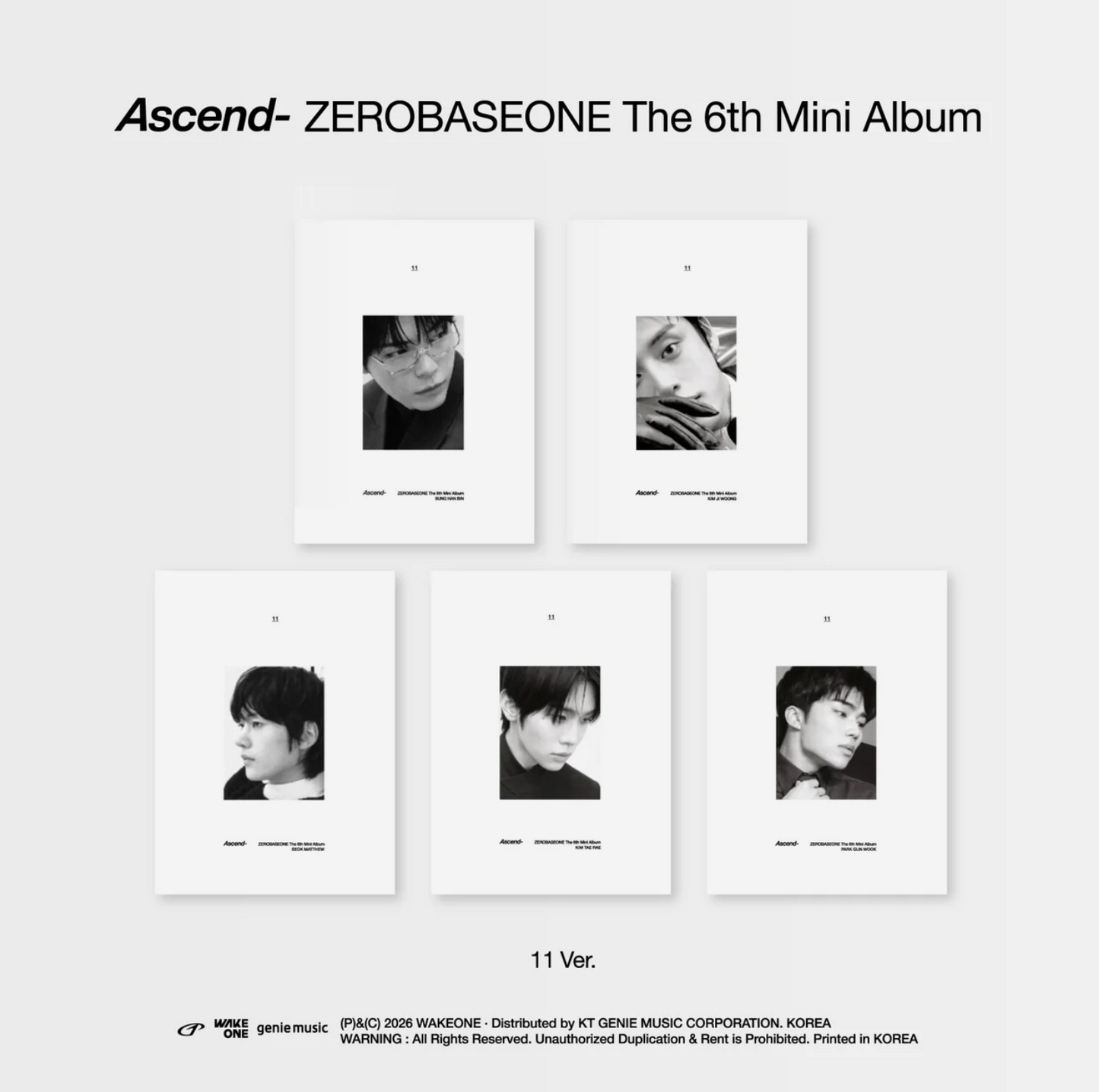 ZEROBASEONE - 6th Mini Album [Ascend-]  11 Ver.