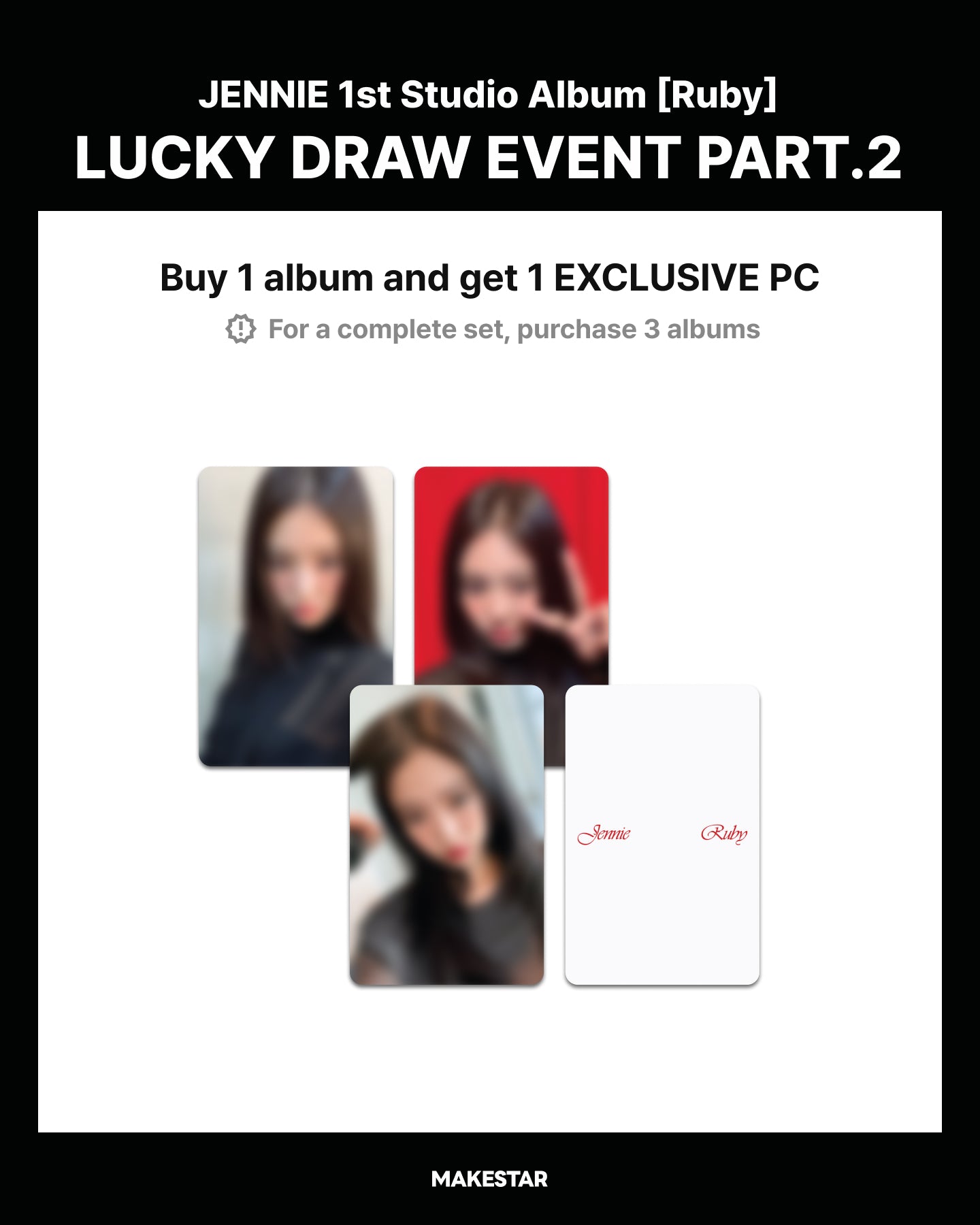 JENNIE - The 1st Studio Album [Ruby] (Photobook Ver.) [MAKESTAR LUCKY DRAW]