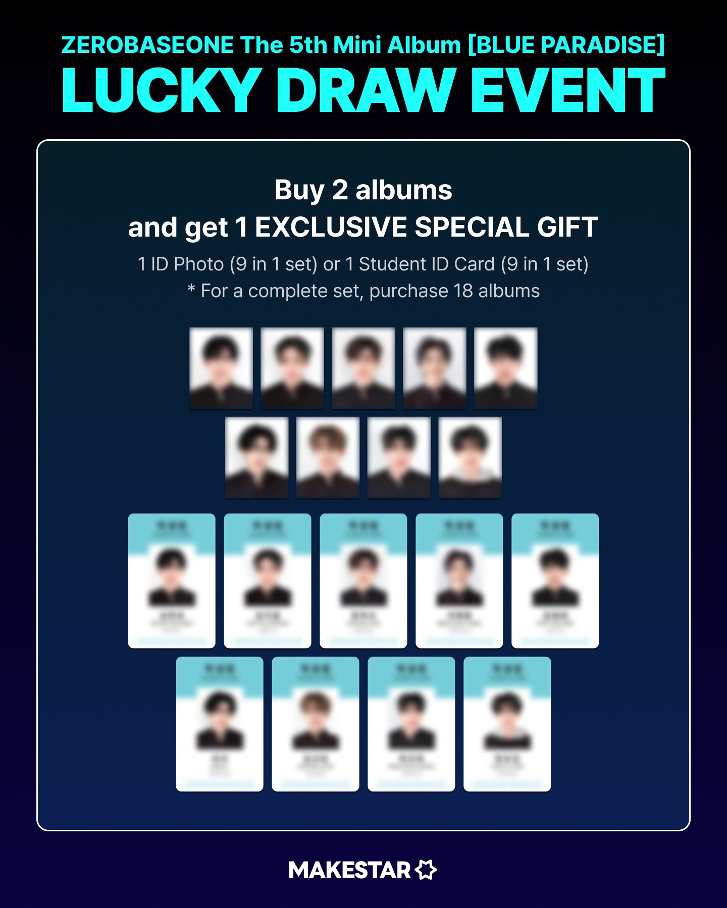 ZEROBASEONE - 5th Mini Album [BLUE PARADISE]  [MAKESTAR LUCKY DRAW]